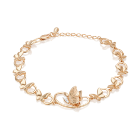 Браслет «Бабочки» из красного золота с фианитами 05-0840-00-401-1110