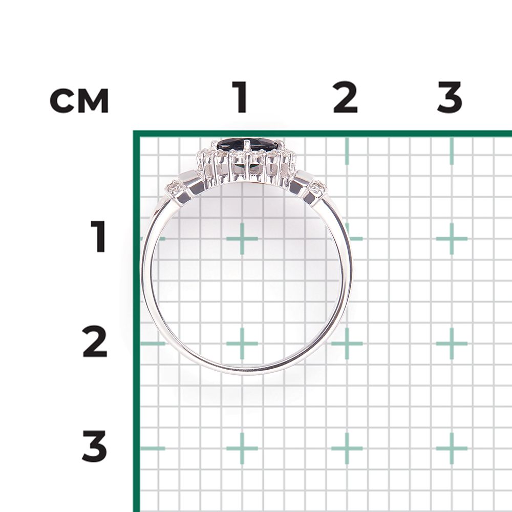 Кольцо из белого золота с сапфиром и бриллиантами 01-1304-00-105-1120-30