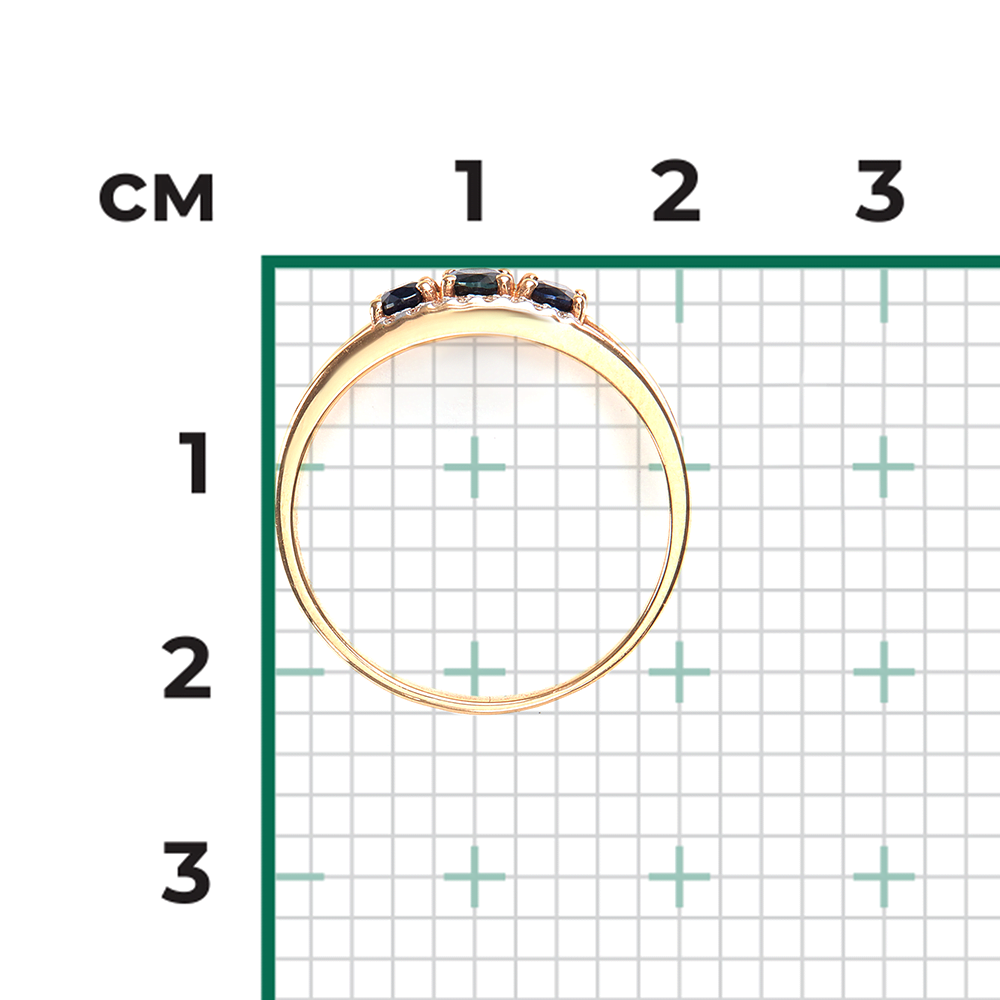 Кольцо из красного золота с сапфирами и бриллиантами 01-1305-00-105-1110-30