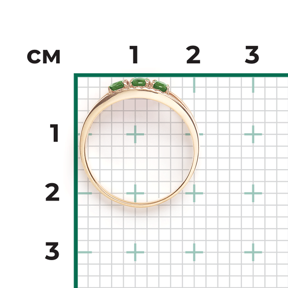 Кольцо из красного золота с изумрудами и бриллиантами 01-1305-00-106-1110-30
