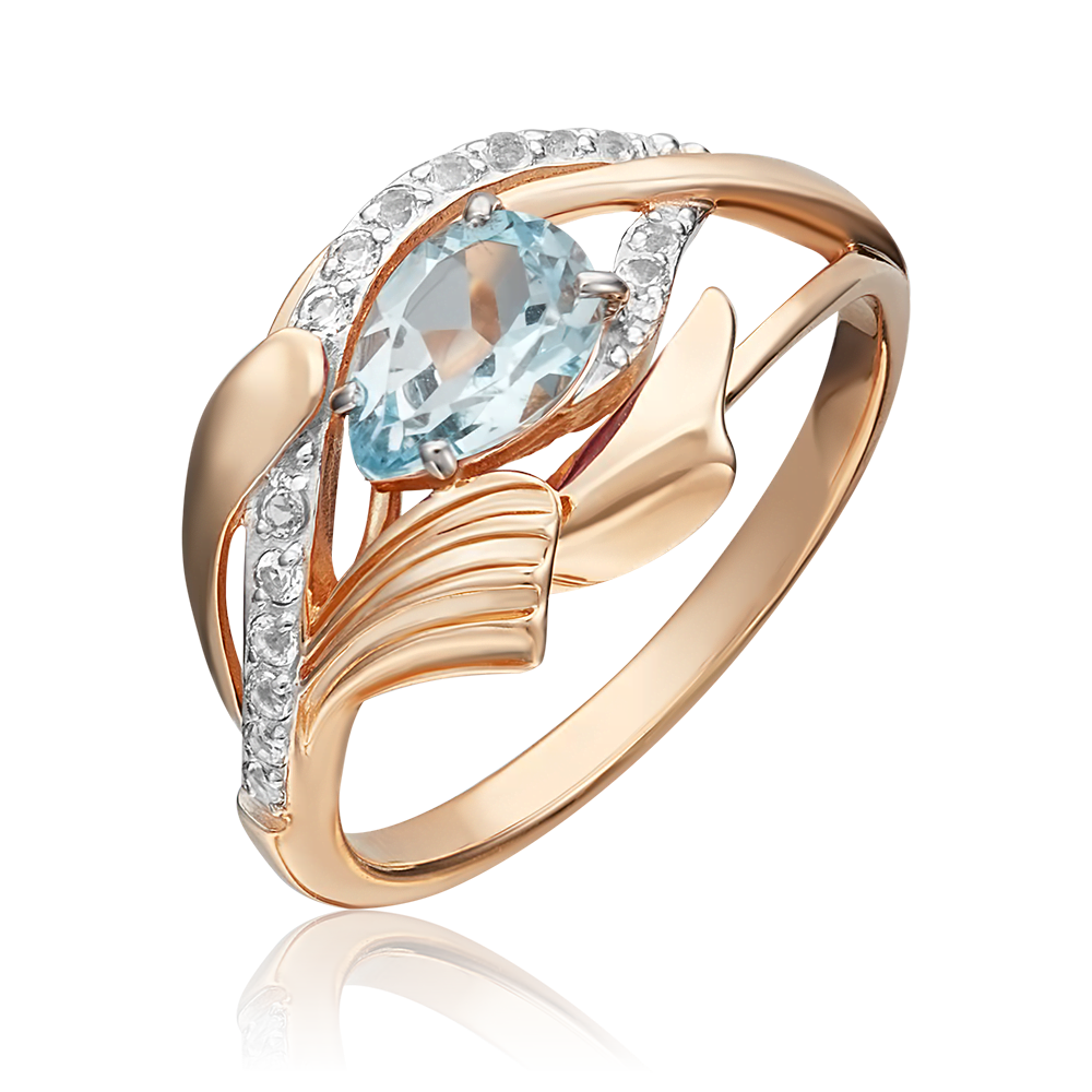 Кольцо из красного золота с топазом и натуральными топазами white 01-5378-00-201-1110-57