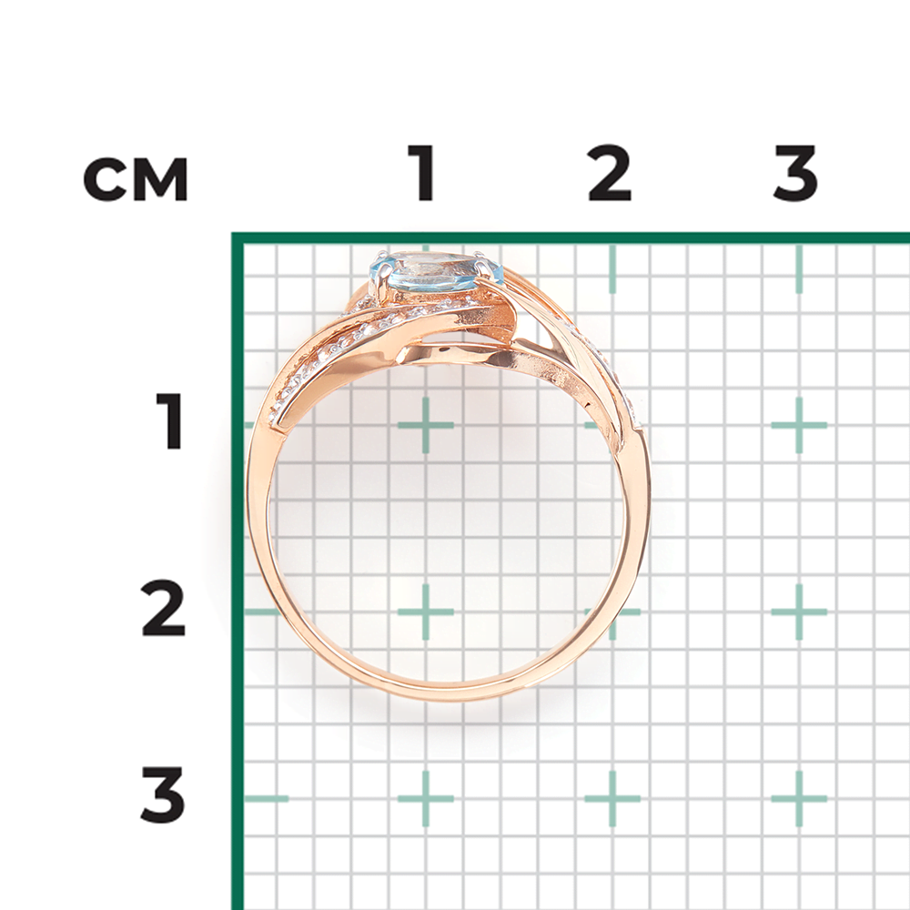 Кольцо из красного золота с топазом и натуральными топазами white 01-5378-00-201-1110-57