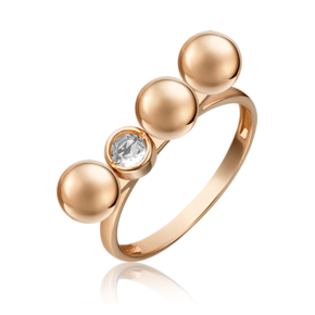 Кольцо «Дуэт форм» из красного золота с натуральным топазом white 01-5510-00-201-1110