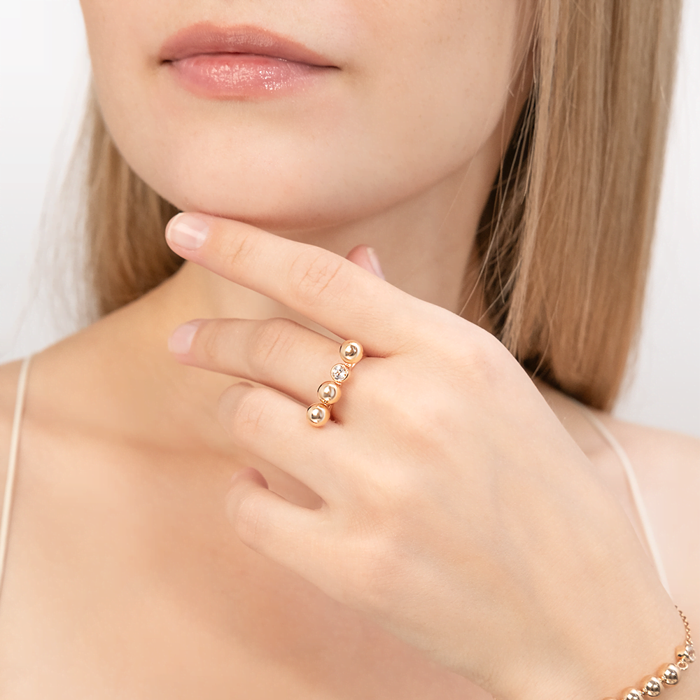 Кольцо «Дуэт форм» из красного золота с натуральным топазом white 01-5510-00-201-1110