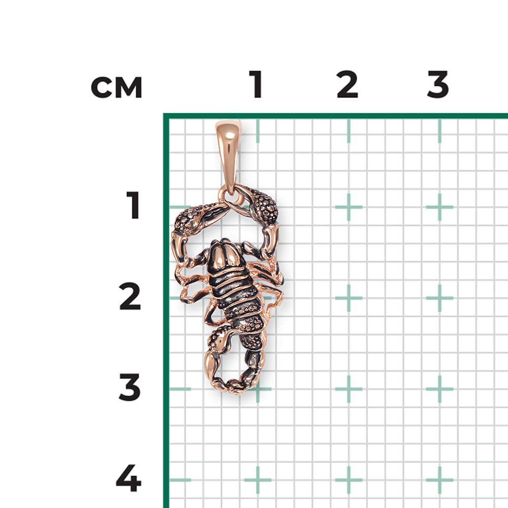 Подвеска «Скорпион» из красного золота с эмалью 03-2929-00-000-1110-59