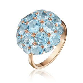 Кольцо из красного золота с топазами