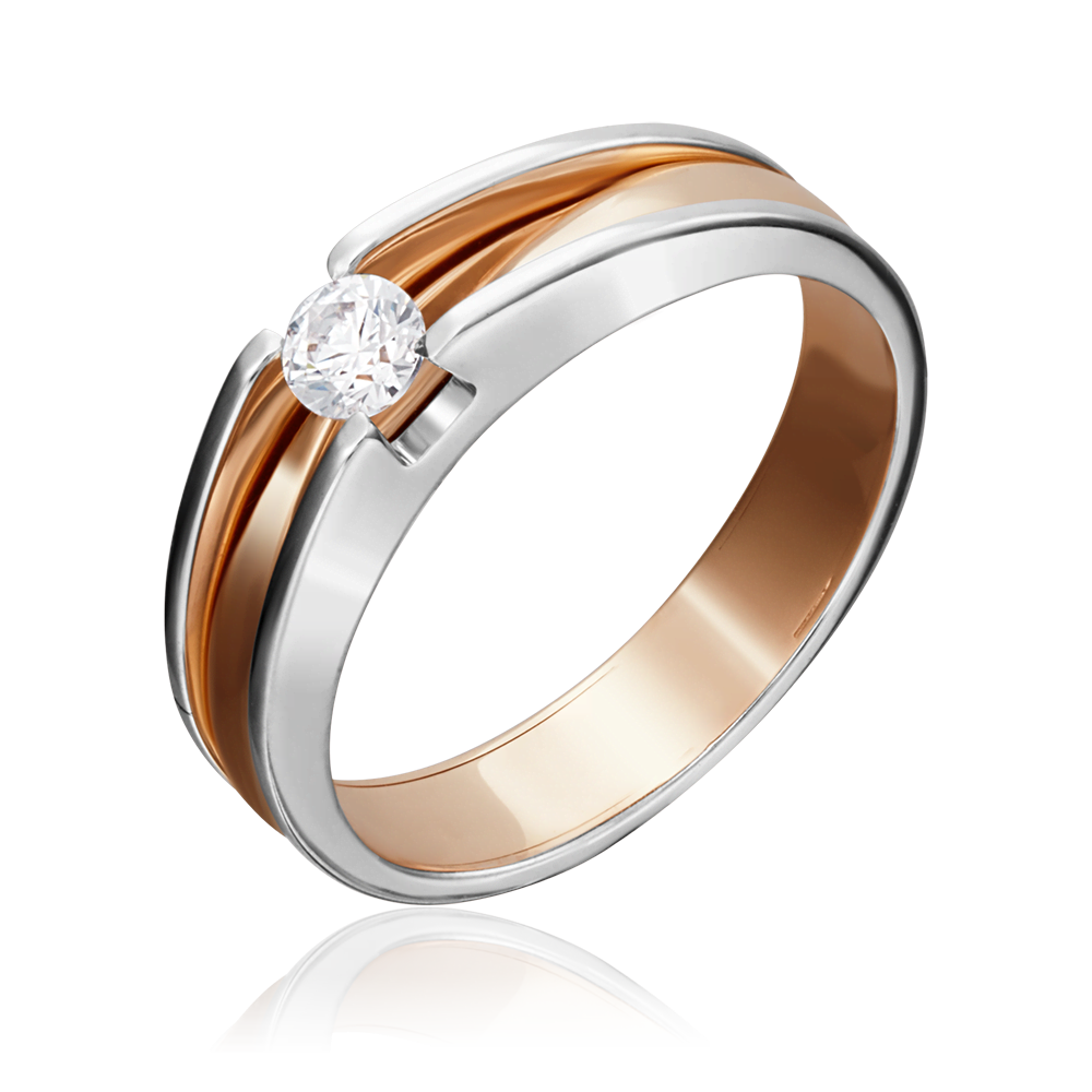 Кольцо из комбинированного золота с бриллиантом 01-5177-00-101-1111-30