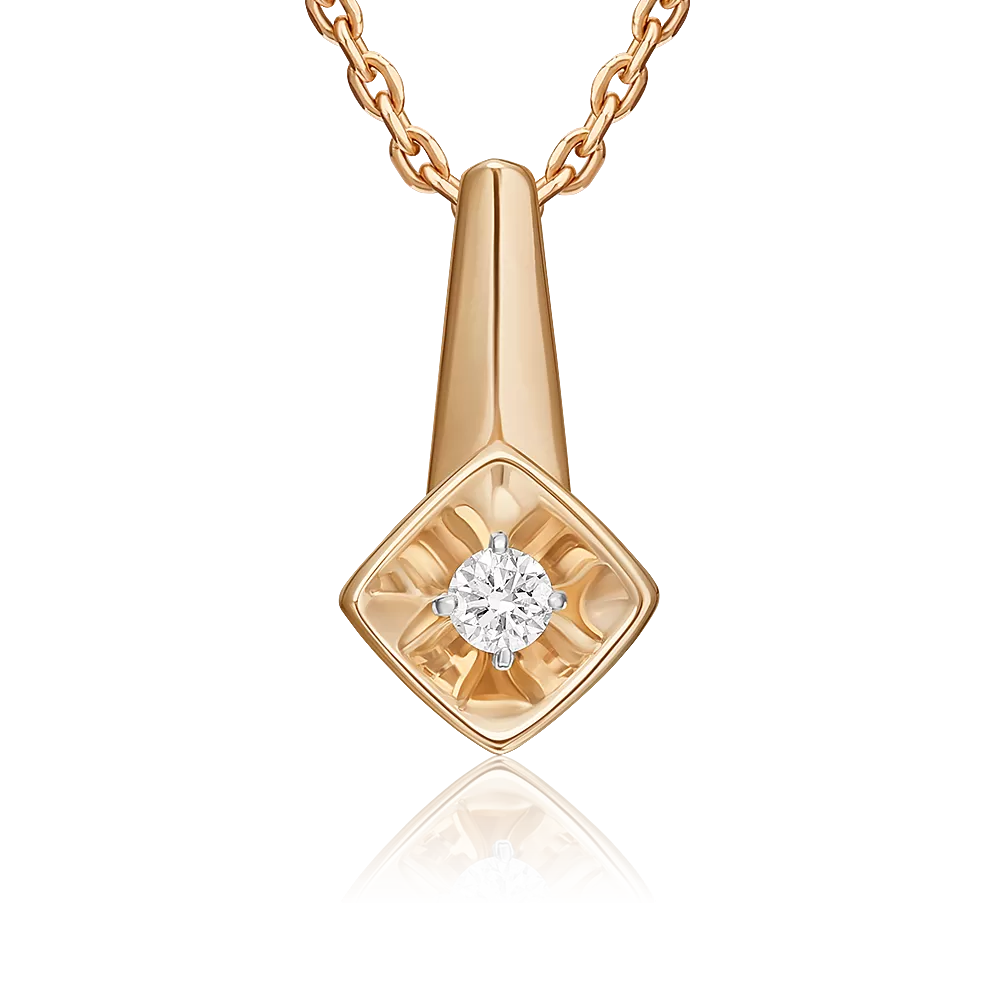 Подвеска из комбинированного золота с бриллиантом 03-3594-00-101-1111