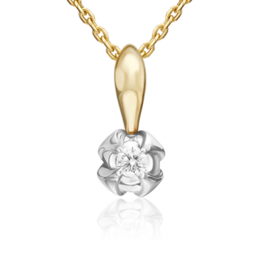 Подвеска из комбинированного золота с бриллиантом 03-3521-00-101-1121