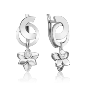 Серьги с английским замком из белого золота с бриллиантами 02-4998-00-101-1120