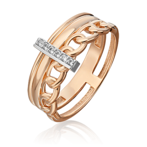 Кольцо «Стильная фантазия» из комбинированного золота с натуральными топазами white 01-5502-00-201-1111