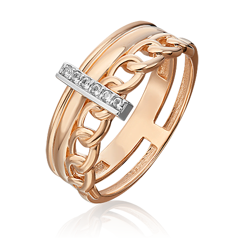 Кольцо «Стильная фантазия» из комбинированного золота с натуральными топазами white 01-5502-00-201-1111