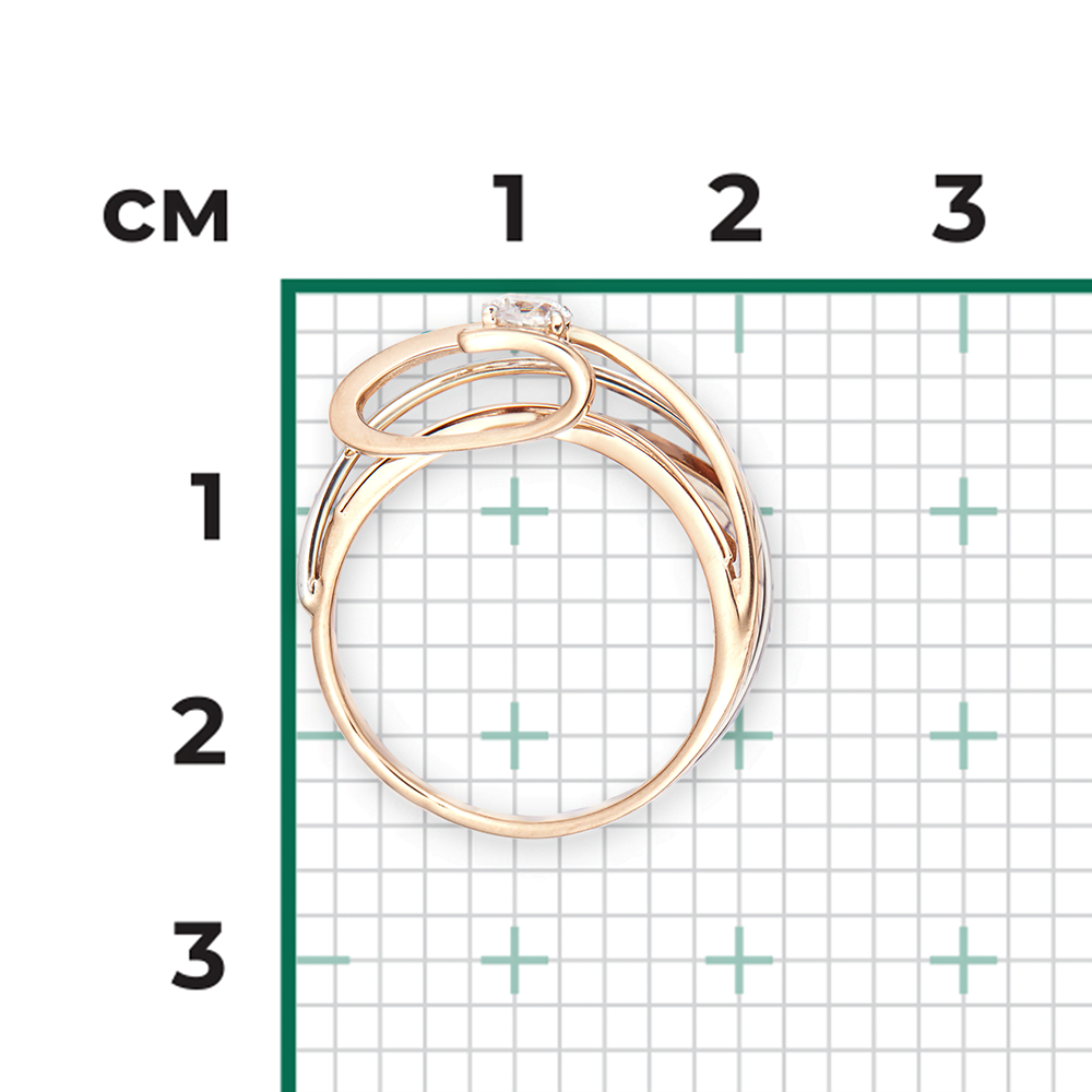 Кольцо из комбинированного золота с фианитом 01-5266-00-401-1111