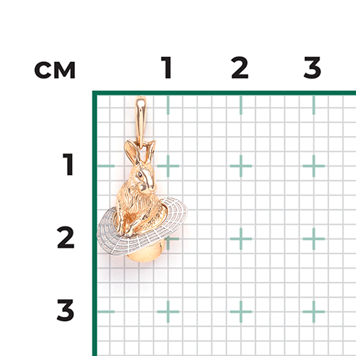 Подвеска «Кролик в шляпе» из комбинированного золота 03-2729-00-000-1111-48
