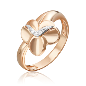 Кольцо из комбинированного золота с бриллиантами