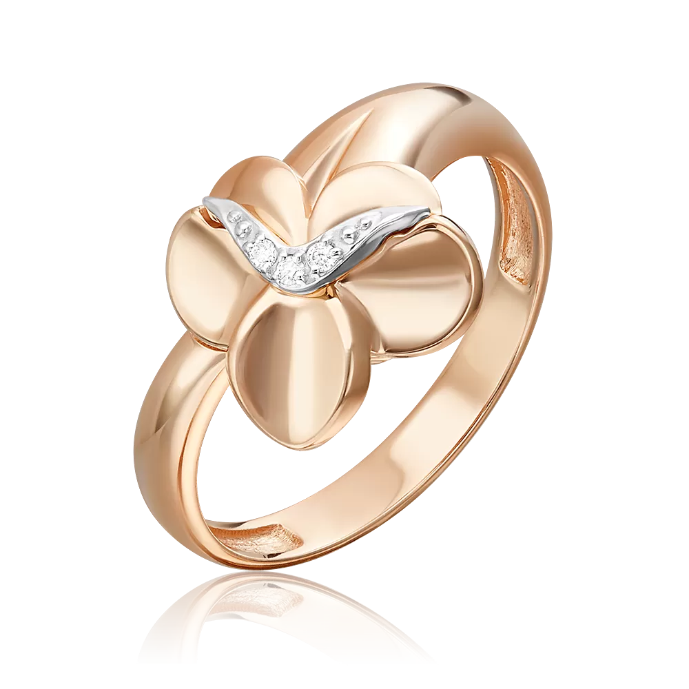 Кольцо из комбинированного золота с бриллиантами 01-5605-00-101-1111