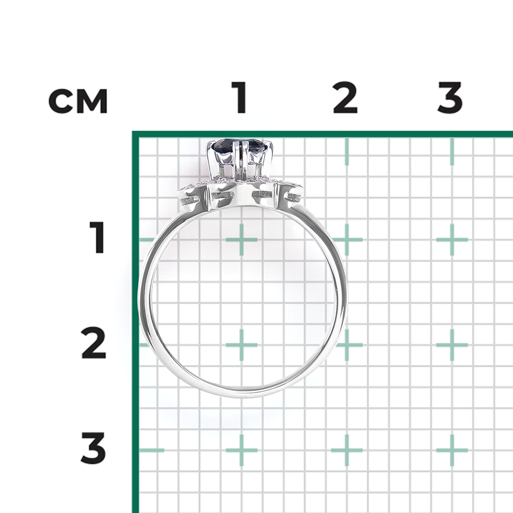 Кольцо из белого золота с сапфиром и бриллиантами 01-0187-00-105-1120-30