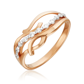 Кольцо из красного золота с бриллиантами 01-2006-00-101-1110-30