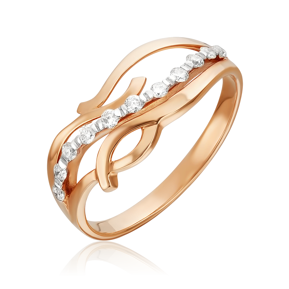 Кольцо из красного золота с бриллиантами 01-2006-00-101-1110-30