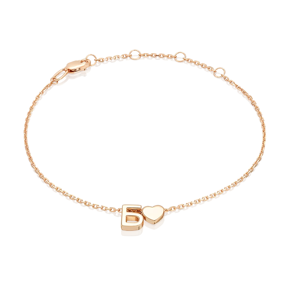 Браслет «Буква Б» из красного золота 05-0858-Б-000-1110