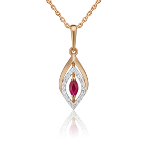 Подвеска из красного золота с рубином и бриллиантами