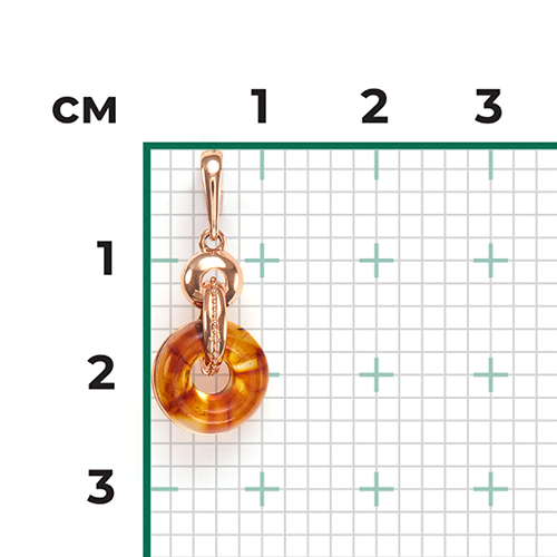 Подвеска из красного золота с янтарём 03-2856-00-271-1110-46