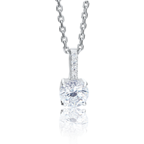 Подвеска из белого золота с фианитами