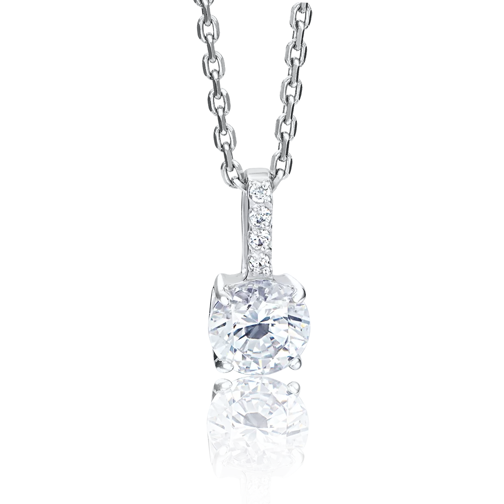 Подвеска из белого золота с фианитами 03-0433-00-501-1120-38