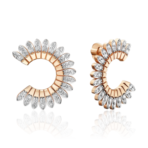 Серьги-пусеты из красного золота с фианитами 02-5663-00-401-1110