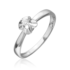 Кольцо из белого золота с бриллиантом 01-5805-00-101-1120