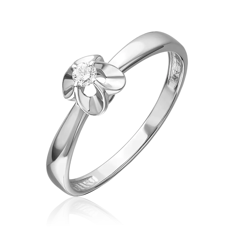 Кольцо из белого золота с бриллиантом 01-5805-00-101-1120