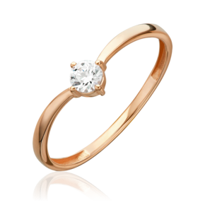 Кольцо из красного золота с фианитом 01-5999-00-401-1110