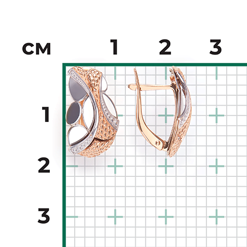 Серьги с английским замком из комбинированного золота 02-4018-00-000-1111-65