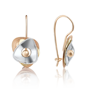 Серьги с французским замком из комбинированного золота 02-4021-00-000-1140-65