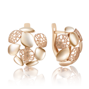 Серьги с английским замком из красного золота