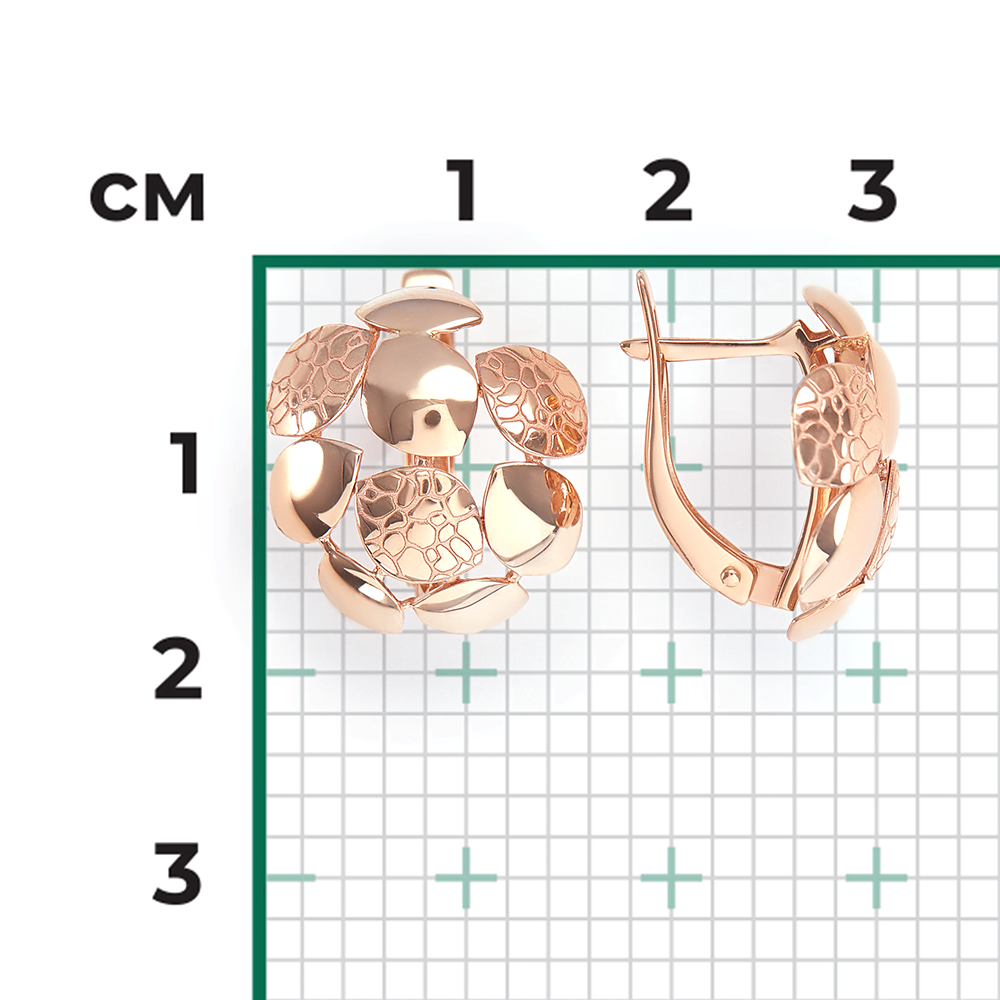 Серьги с английским замком из красного золота 02-4039-00-000-1110-65