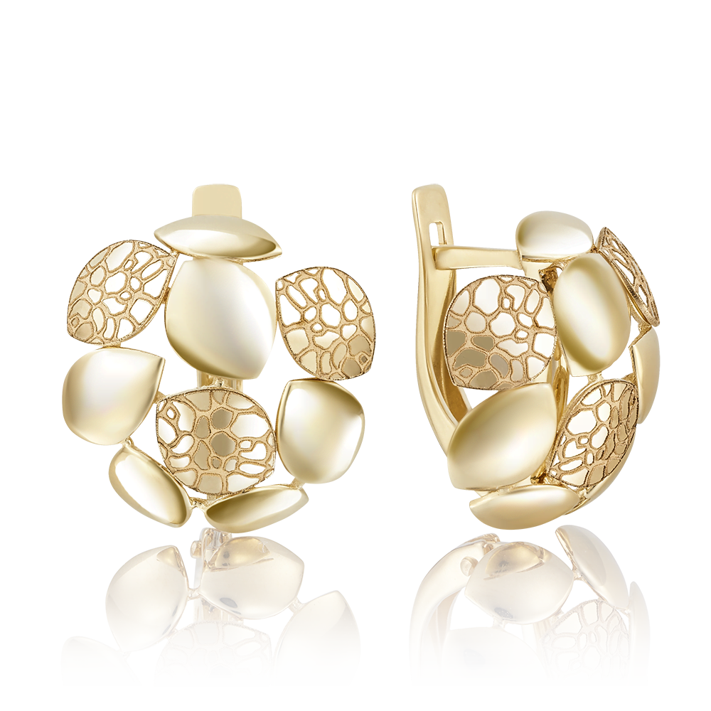 Серьги с английским замком из лимонного золота 02-4039-00-000-1130-65