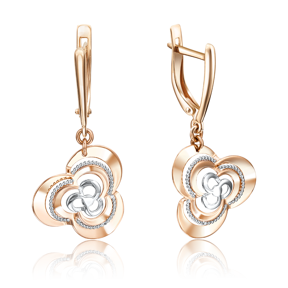 Серьги с английским замком из красного золота 02-4061-00-000-1110-65