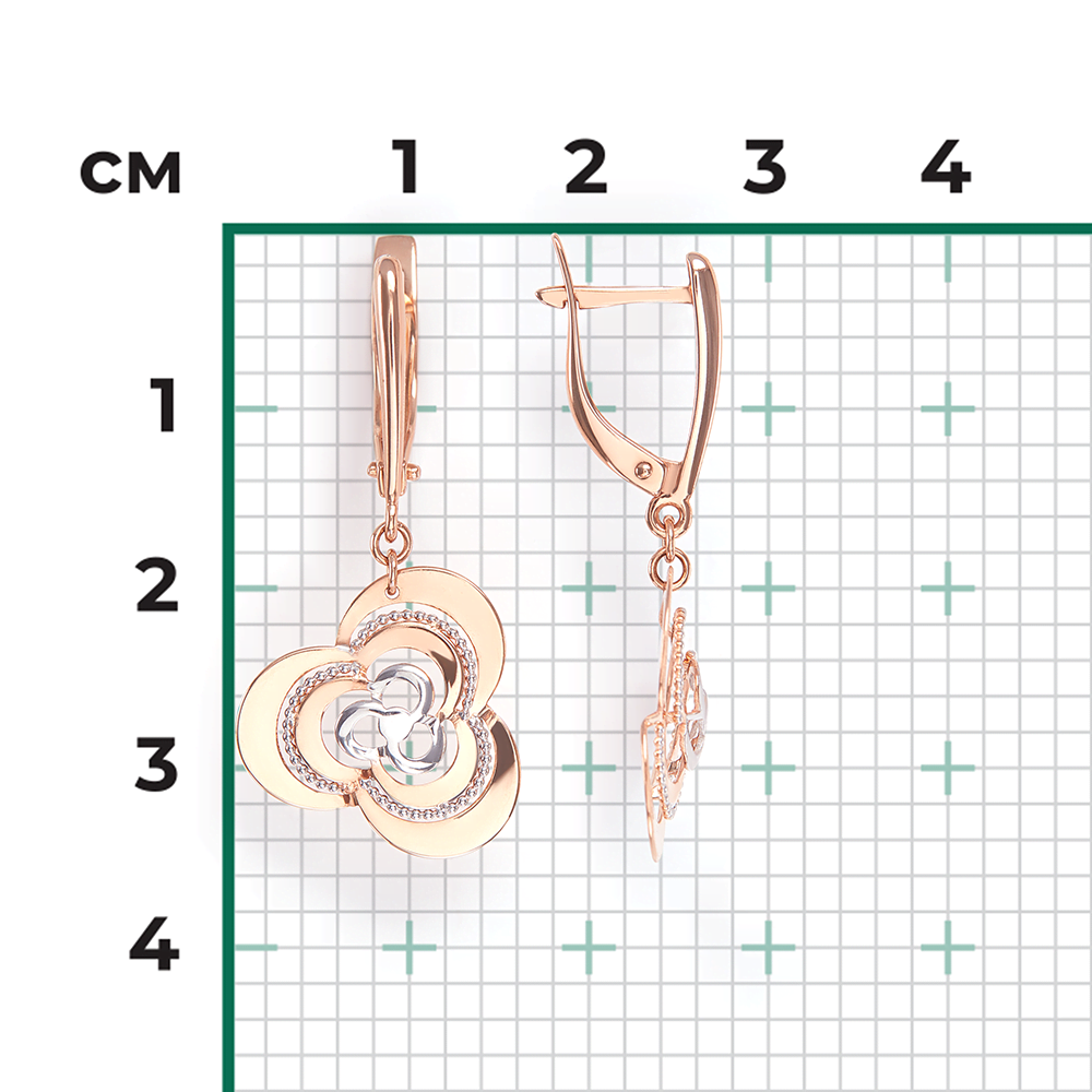 Серьги с английским замком из красного золота 02-4061-00-000-1110-65