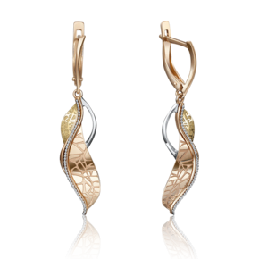 Серьги с английским замком из комбинированного золота 02-4079-00-000-1113-65