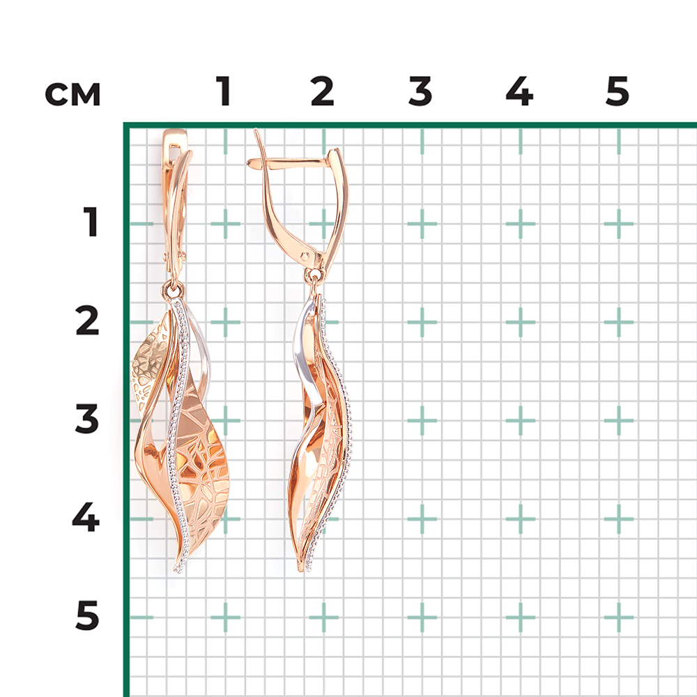 Серьги с английским замком из комбинированного золота 02-4079-00-000-1113-65