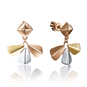 Серьги-пусеты из комбинированного золота 02-4106-00-000-1140-65