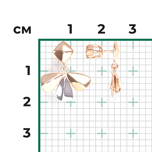 Серьги-пусеты из комбинированного золота 02-4106-00-000-1140-65