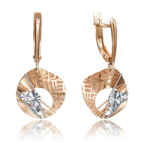 Серьги с английским замком из красного золота 02-4113-00-000-1110-65