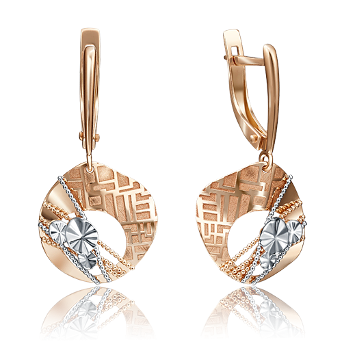 Серьги с английским замком из красного золота 02-4113-00-000-1110-65