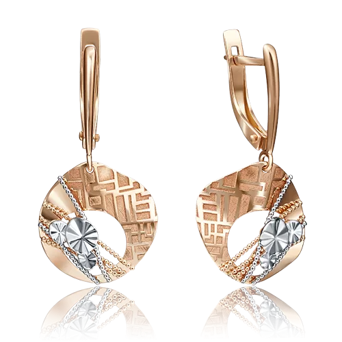 Серьги с английским замком из красного золота 02-4113-00-000-1110-65