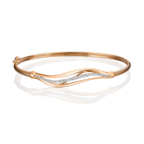 Браслет жесткий из красного золота с фианитами 05-0520-00-401-1110-23