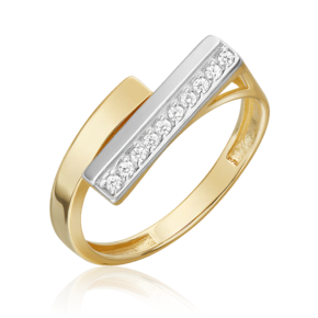 Кольцо из комбинированного золота с фианитами 01-5668-00-401-1121