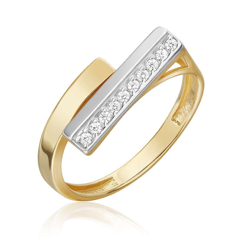 Кольцо из комбинированного золота с фианитами 01-5668-00-401-1121