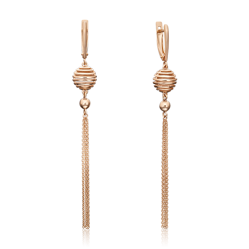 Серьги с английским замком из красного золота 02-4459-00-000-1110-64